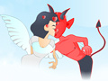 Game Devil and Angel Kissing