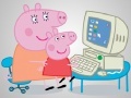 Game Little Pig: At the computer
