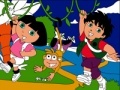 Game Dora & Diego. Online coloring page
