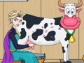 Game Elsa milking cow