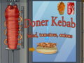 Game Doner Kebab Salad, Tomatoes, Onions