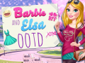 Game Barbie and Elsa OOTD