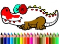 Game Back To School: Aligator Coloring