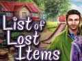 Jeu List of Lost Items