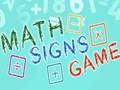 Jeu Math Signs Game