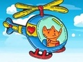 Game Coloring Book: Cat Driving Helicopter