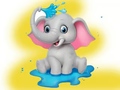 Game Coloring Book: Elephant Spraying Water