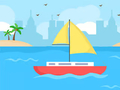 Game Coloring Book: Boat On Sea