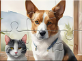 Jeu Jigsaw Puzzle: Oil Painting Dog And Cat