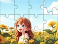 Game Jigsaw Puzzle: Sunflower Girl