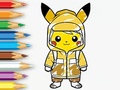 Game Coloring Book: Raincoat Pikachu