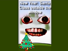 Jeu New Year: Santa Claus outside the window