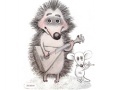 Jeu Hedgehog and mouse play musical instruments