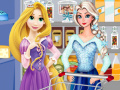 Jeu Elsa and rapunzel food shopping