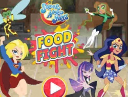 Jeu Super Hero Girls: Combat de nourriture 