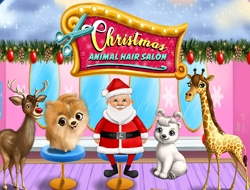 Jeu Salon de relooking d'animaux de Noël 
