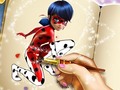 Game Dotted girl coloring book
