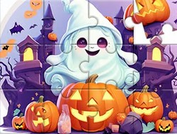 Jeu Puzzle : Fantôme mignon d'Halloween 