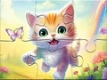 Game Jigsaw Puzzle: Kitten With Butterfly