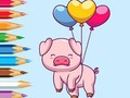 Game Coloring Book: Balloon Pig
