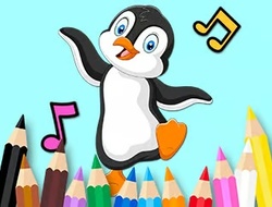 Jeu Livre de coloriage : Pingouin dansant .
