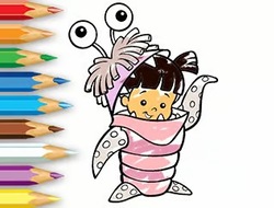 Jeu Livre de coloriage : Fille en costume de monstre 