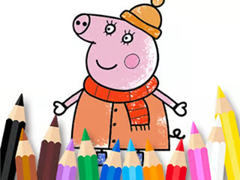 Game Coloring Book: Mommy Pig Winter