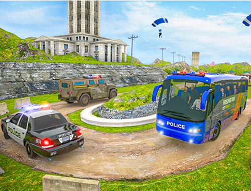 Jeu Jeu de police de prison de prison Van .