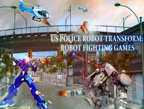 Jeu Transformation du robot de la police américaine : jeux de combat de robots .