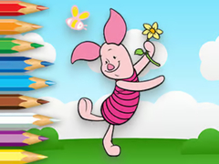 Jeu Coloring Book: Piglet Holds Toy Windmill