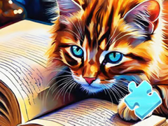 Jeu Jigsaw Puzzle: Cat Reading