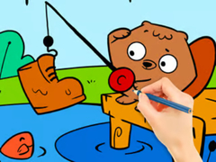 Jeu Coloring Book: Fishing Squirrel