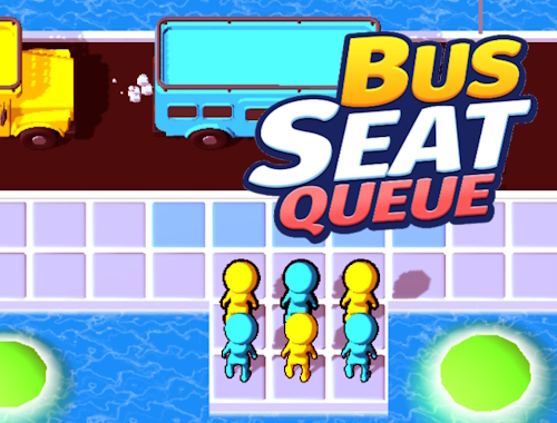 Jeu File d'attente pour les sièges d'autobus .