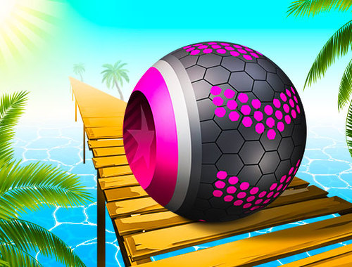 Jeu Course en mer de boules roulantes .