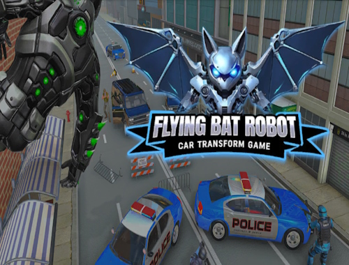 Jeu Jeu de transformation de voiture robot chauve-souris volante .