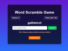 Jeu Word Scramble Game Challenge