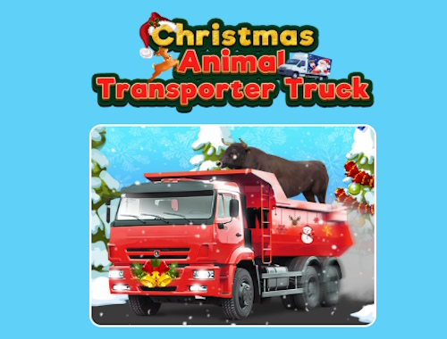 Jeu Camion transporteur d'animaux de Noël .
