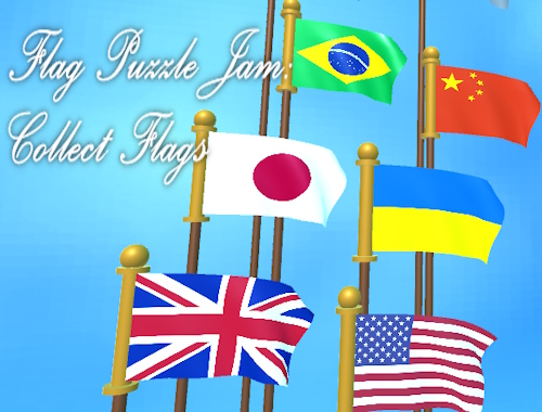 Jeu Flag Puzzle Jam : Collectez des drapeaux 