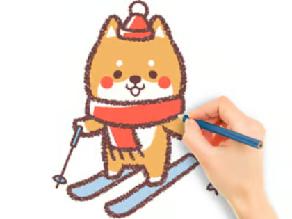 Jeu Livre de coloriage : Chiot de ski .
