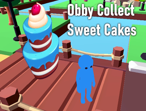 Jeu Obby collectionner des gâteaux sucrés 