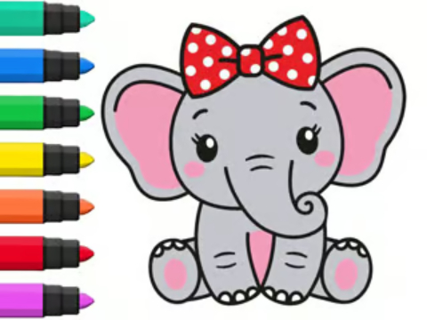 Jeu Livre de coloriage: éléphant .