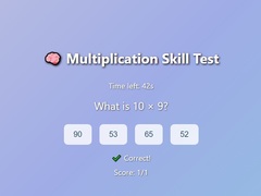 Jeu Multiplication Skill Test