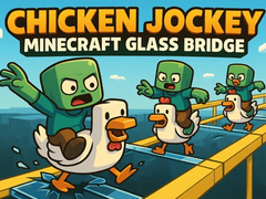 Jeu Chicken Jockey: Minecraft Glass Bridge
