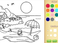 Jeu Beach Coloring Book For Kids