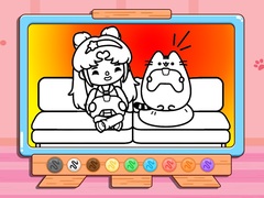 Jeu Coloring Book: Toca Life With Pusheen