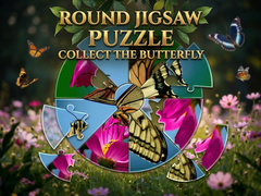 Jeu Round Jigsaw Puzzle - Collect the Butterfly