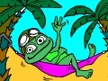 Jeu Coloring: Crazy frog in a hammock