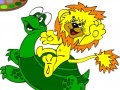 Jeu Lion cub and a large turtle