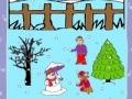 Jeu Snow man and winter night coloring