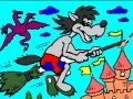 Jeu Coloring: Wolf on a broomstick